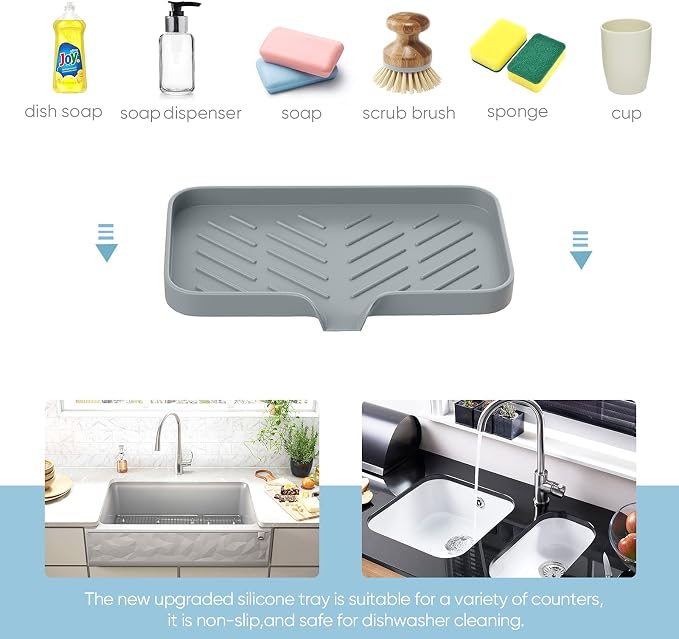 Kitchen Soap Tray, Kitchen Sink Tray Sponge Tray Kitchen Sponge Holder Self - Image 5