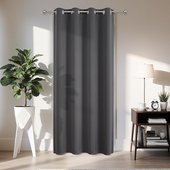 Joydeco Blackout Door Curtain for Doorway Privacy 78 Inches Long, Grommet by JOYDECO
