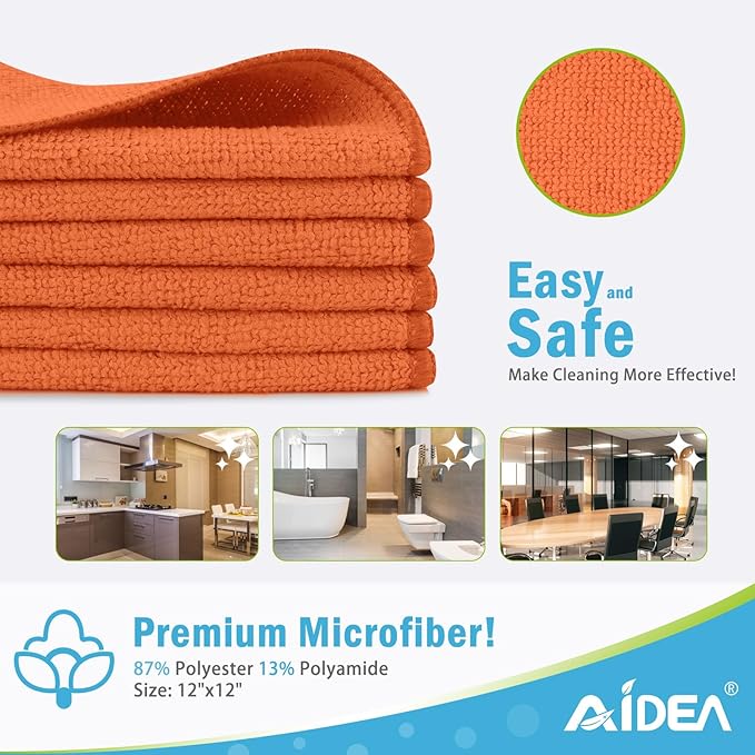 AIDEA Microfiber Cleaning Cloth-12PK, Soft Microfiber Towels - Image 2