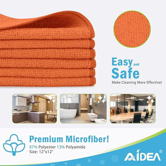 AIDEA Microfiber Cleaning Cloth-12PK, Soft Microfiber Towels - Image 2