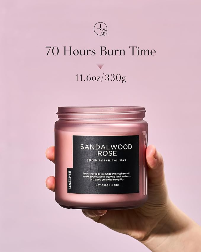 M&SENSE Sandalwood Rose Scented Candle - Image 3