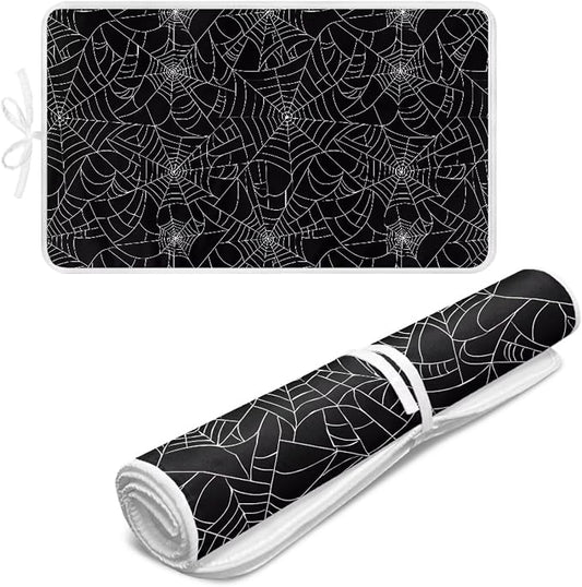 Spider Web Ironing Mat Black Heat Resistant Ironing Blanket Thick Portable by Unknown