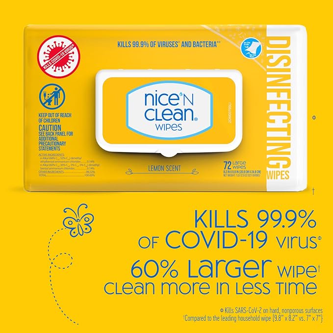 Nice 'N Clean Disinfecting Surface Wipes 304ct | Cleans & Disinfects Home & - Image 4