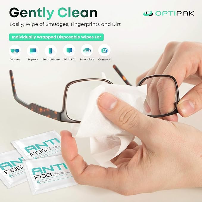 Anti Fog Wipes for Glasses, Binoculars, Face Shields, Ski Masks or Swim Goggles - Image 8