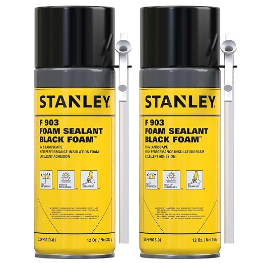 Stanley F903 Black Spray Foam Sealant – Waterproof Expanding Polyurethane Foam by STANLEY