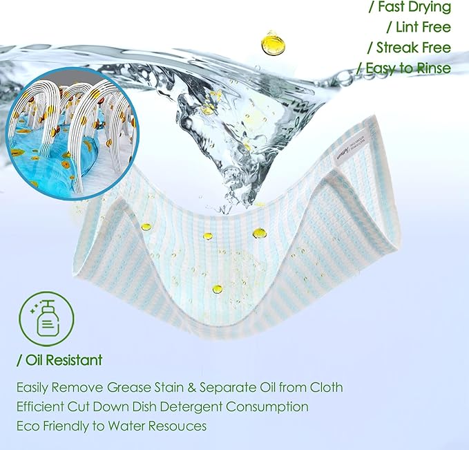 Kitchen Washcloths 6 Pack, 10x14 Inch Small Dish Cloth - Image 2
