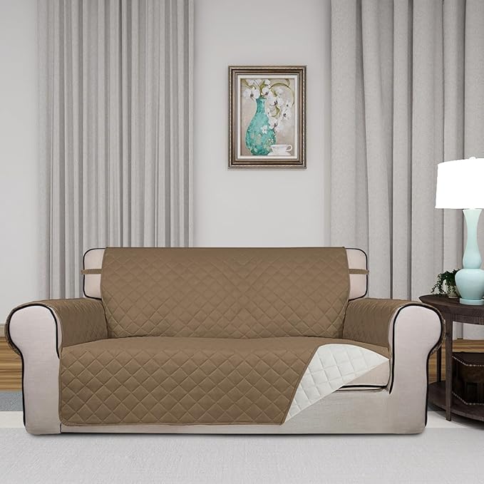 PureFit Reversible Quilted Sofa Cover, Water Resistant Slipcover Furniture - Image 2