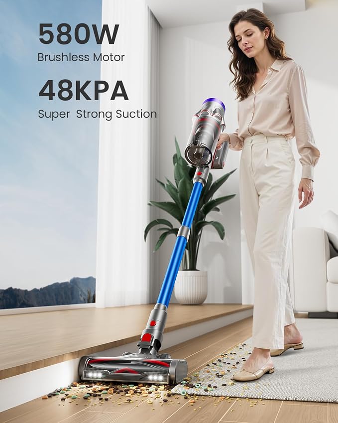 Cordless Vacuum Cleaner, 48KPa 580W 65Mins Vacuum Cleaner - Image 2