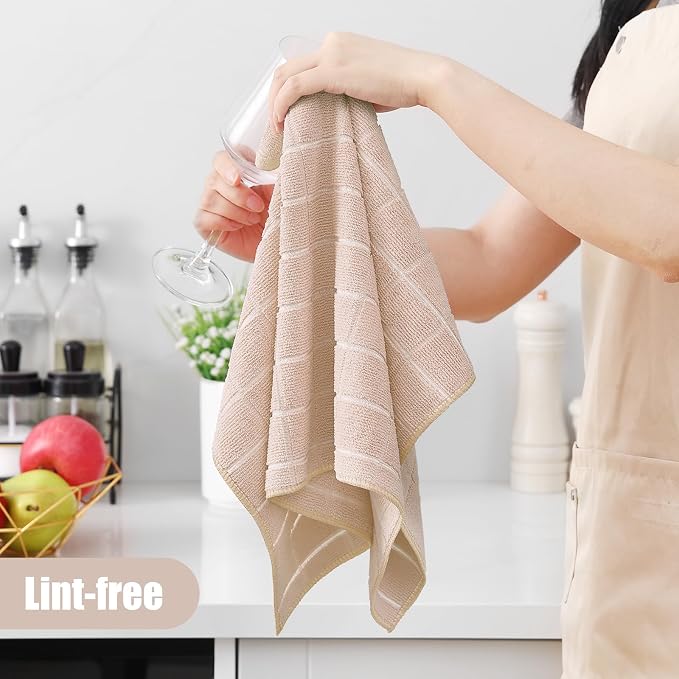 Homaxy Microfiber Kitchen Towels and Dishcloths Set, 12 Pack Soft and Absorbent - Image 4