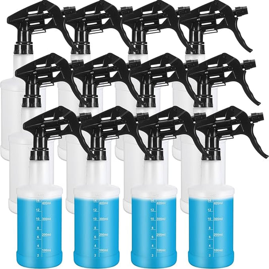 Eccliy 12 Pcs 16 Oz Plastic Spray Bottle, Adjustable Empty Reusable Sprayer by Eccliy