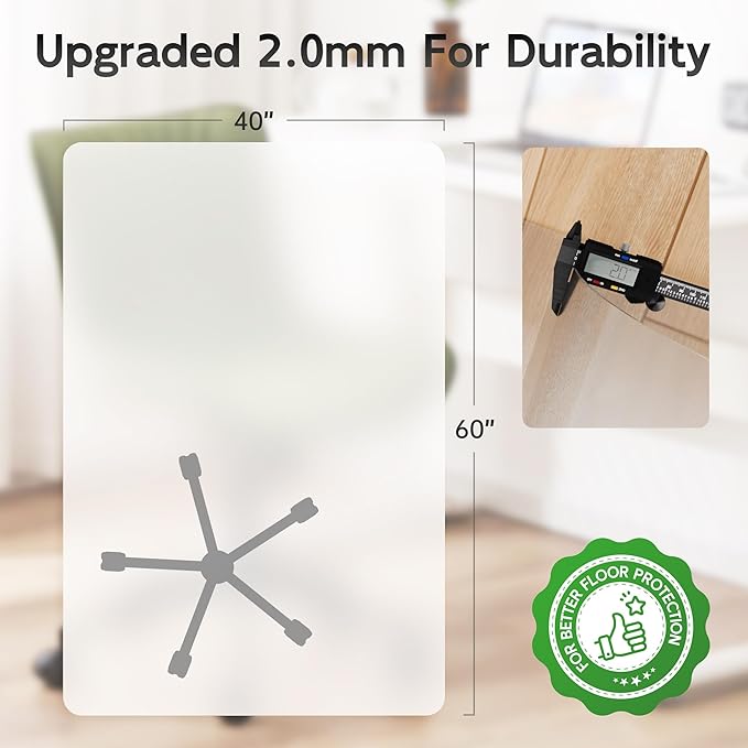 Office Chair Mat for Hardwood Floor, Easy Glide, Protects Hard Surfaces from - Image 4