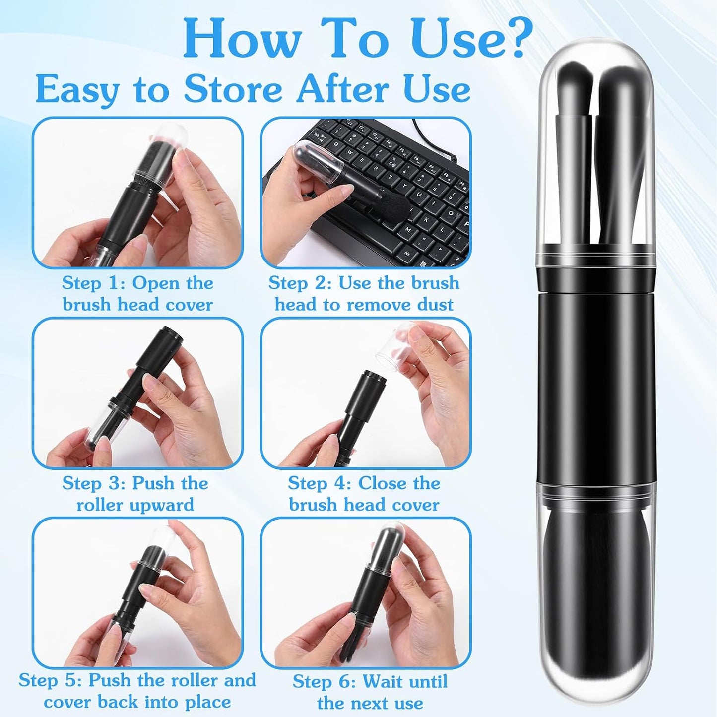 4 Pack Dusting Brush Kit, Exquisite Small Dust Brushes, Soft Microfiber, Efficient Cleaning Tool for Digital Devices, Keyboards, Car Interior, Craft