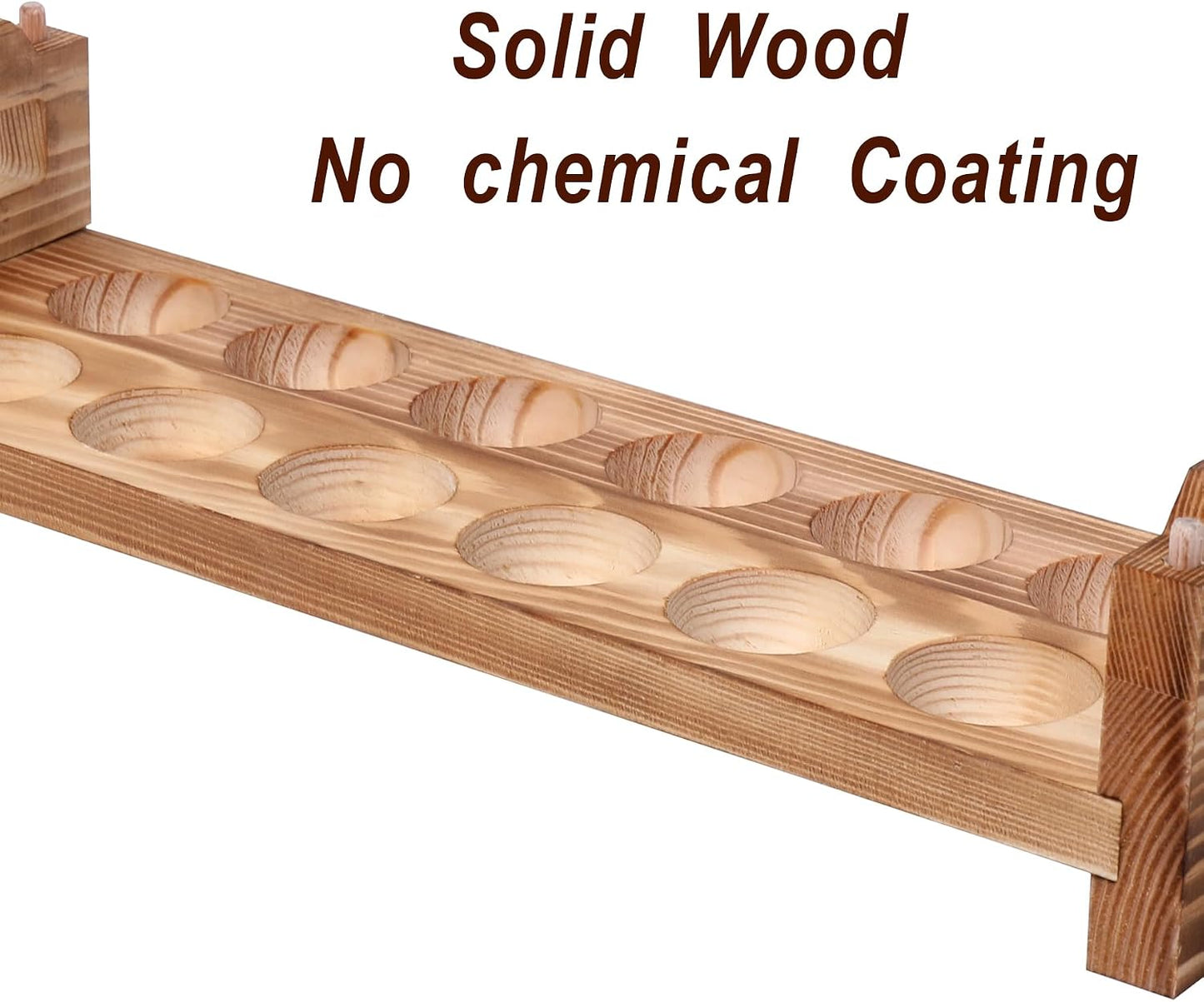 Wooden Egg Holder Countertop, Stackable Egg Organizer, 2-Tier 24 Eggs | Solid natural wood egg holder, farmhouse style. 2-tier stackable saves space. Countertop & fridge use. No chemical coating.