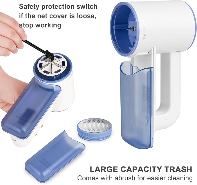 iRUNTEK Rechargeable Fabric Shaver & Lint Remover｜3-Speed Lint Shaver - Image 5