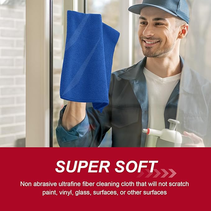 200 Pcs Microfiber Cleaning Cloth 16x16 Inch Microfiber Towels - Image 4