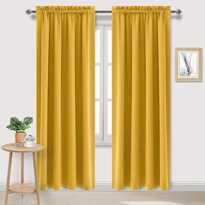 DWCN Blackout Curtains Room Darkening Thermal Insulated Bedroom Curtains Window by DWCN