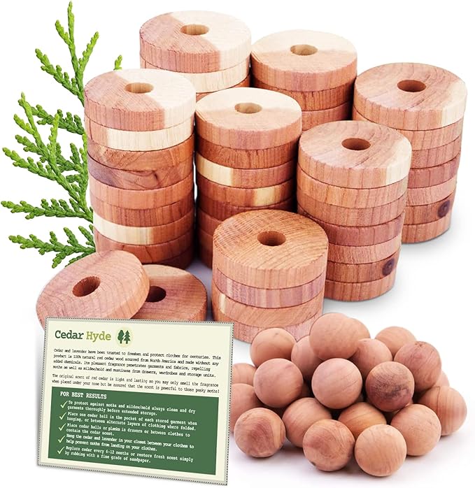 Cedar Blocks for Clothes Storage | Cedar Balls & Rings | Dresser Drawer by Cedar+Home