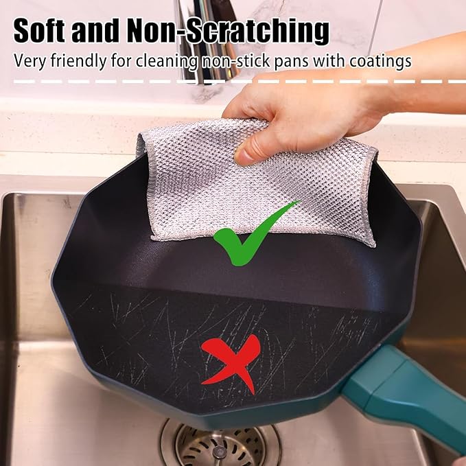 Navona 20 Pcs New Upgrade Steel Wire Dishcloth, Triple-Layer Steel Wire - Image 4