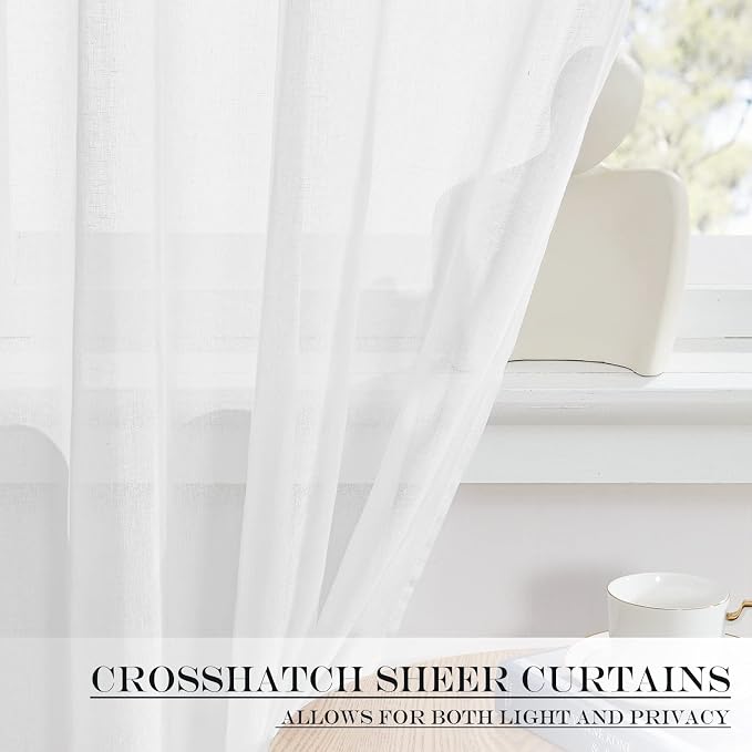 NICETOWN Sheer Door Curtain for Windows, Light Filgtering French Door Curtain - Image 5