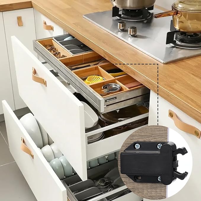 4Pack Push Latches for Cabinets, Push to Open Catch Lock, Safe Rebound - Image 7