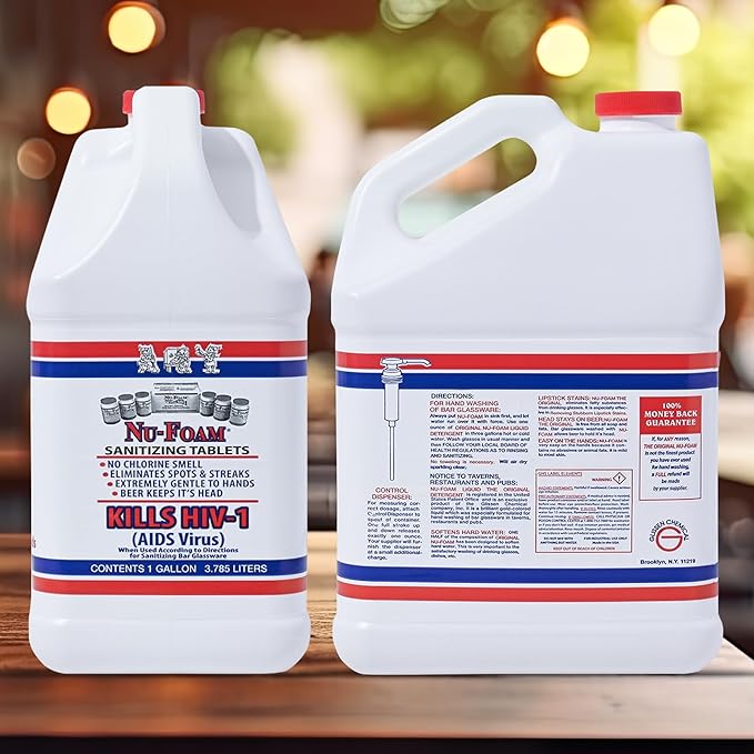 Nu-Foam Liquid Detergent for Bar Glassware – Original Streak-Free Solution - Image 5