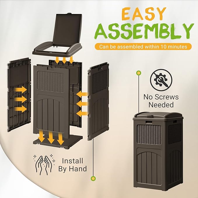 YESHOMY 4 Pack Outdoor Trash Can - Image 4