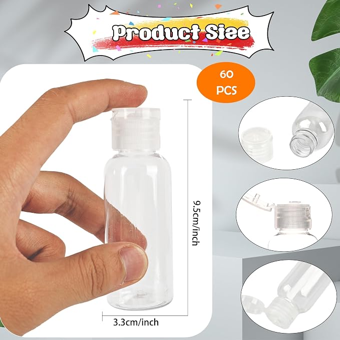 60 Pack 1.7oz/50ml Travel Empty Bottles - Image 2