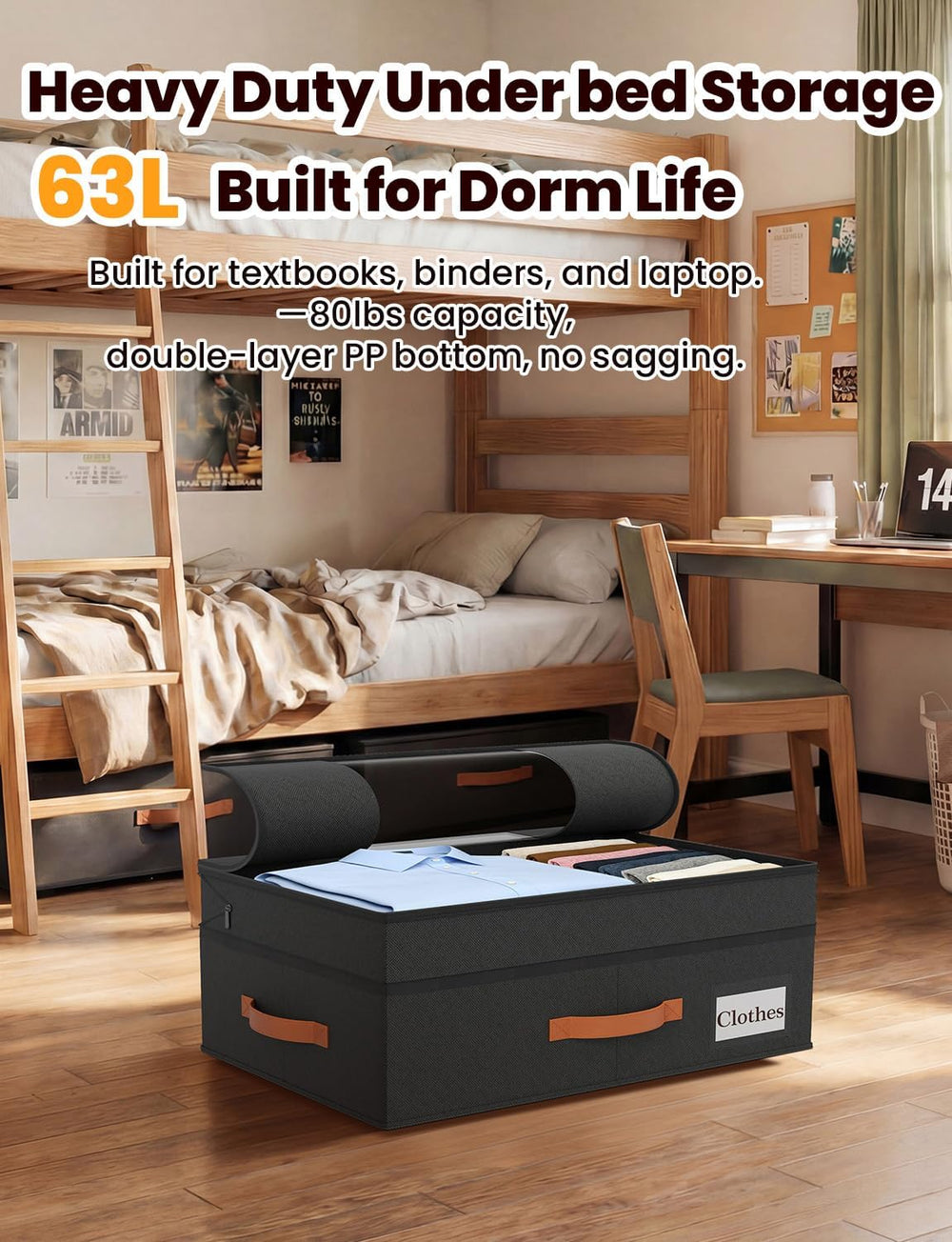 TOSKING 2-Pack Under Bed Storage Drawers with Wheels, 6 Vacuum Bags, Adjustab...