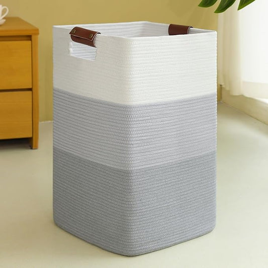 Laundry Hamper 96L Extra Large Laundry Basket, Woven Blanket Basket, Cotton by SIXDOVE