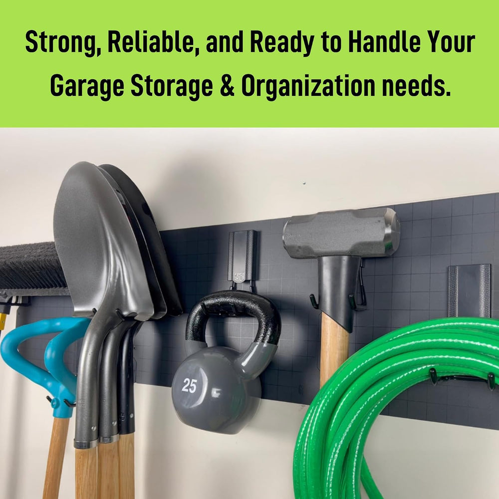 GATOR MAGNETICS Wall Kit: 3 Panels, 6 Magnetic Hooks – Garage Organizer
