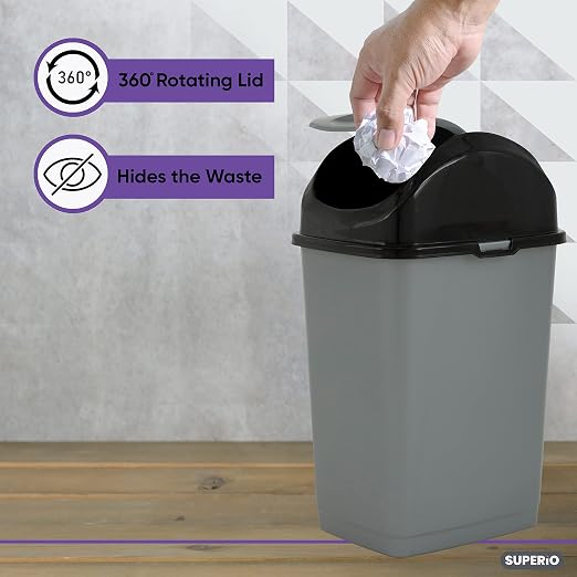 Superio Small 2.5 Gallon Plastic Trash Can - Image 4