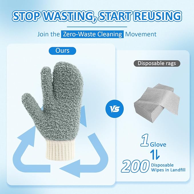 MIG4U Microfiber Dusting Gloves House Cleaning Glove - Image 7