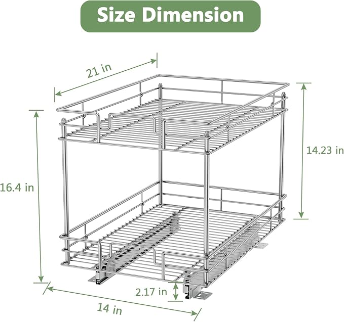 ROOMTEC Pull Out Cabinet Organizer, Kitchen Cabinet Organizer and Storage - Image 6