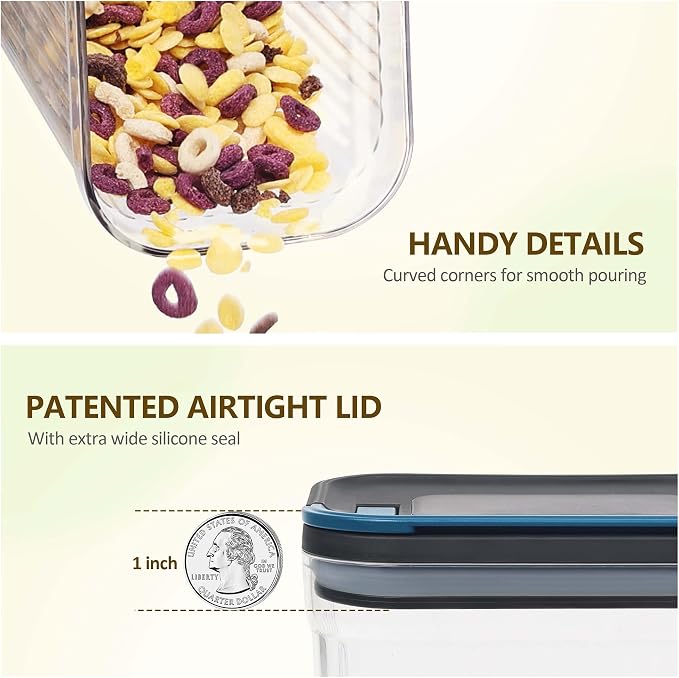 Flip-Lock Airtight Food Storage Containers 6-PC, Leakproof Ring Seal Top - Image 3