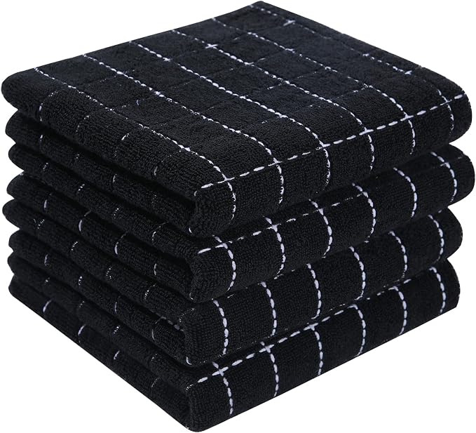 Homaxy 100% Cotton Terry Kitchen Towels, Checkered Designed, Soft and Super by Homaxy