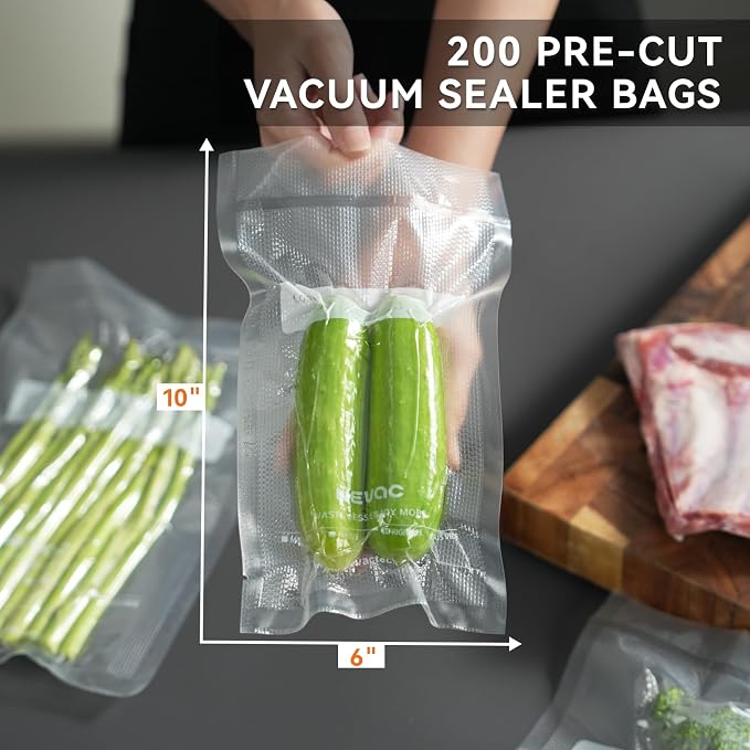Wevac 6” x 10” 200 Count Food Vacuum Sealer Bags Keeper, PreCut Pint, BPA Free - Image 4