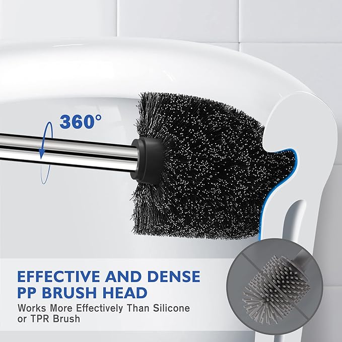Toilet Brush and Holder, 2 Pack Toilet Brush Stainless Steel, Toilet Bowl Brush - Image 3