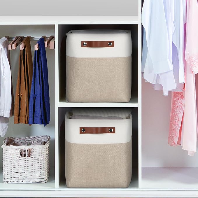 Univivi 4 PC Foldable Storage Baskets, 10.5 inch Fabric Storage Bins - Image 6
