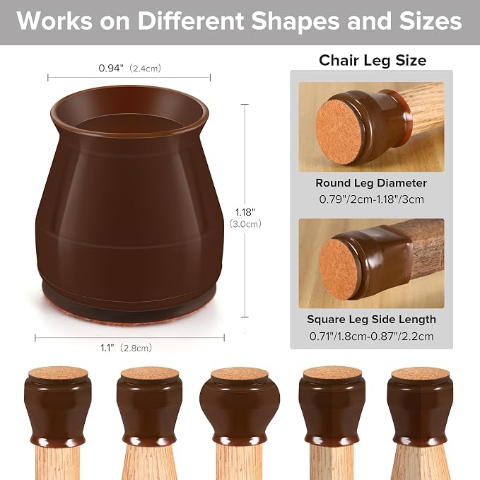 24PCS Upgraded Silicone Chair Leg Floor Protectors - Image 2