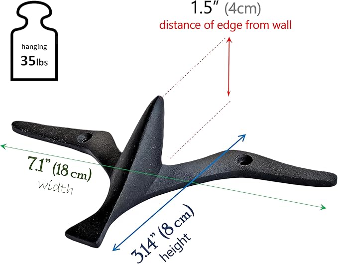 Ambipolar Iron Cast Decorative Gull Bird Wall Mounted Coat Hooks - Image 4