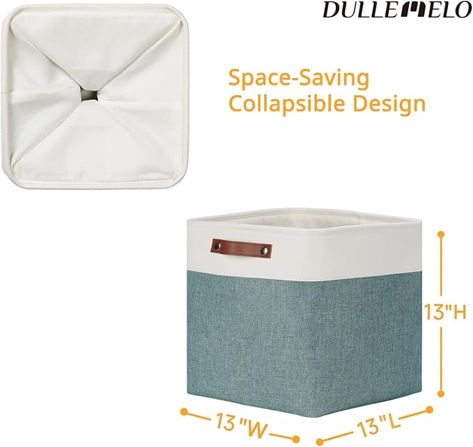 DULLEMELO Storage Bins, 4 Pack Of 13x13x13 Decorative Storage Cube Bins Suit - Image 2