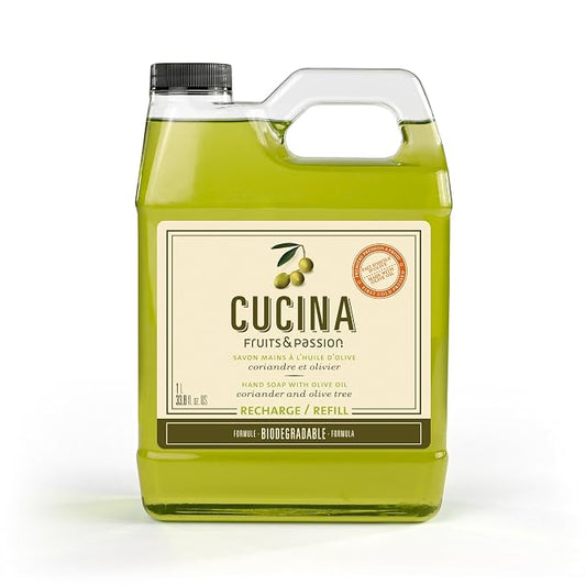 Cucina Fruits & Passion Hand Soap Refill – 1 Liter Coriander and Olive Tree – by Cucina