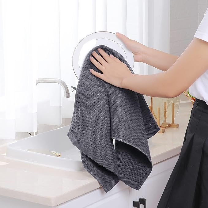 Homaxy 100% Cotton Waffle Weave Kitchen Dish Towels, Ultra Soft Absorbent Quick - Image 4