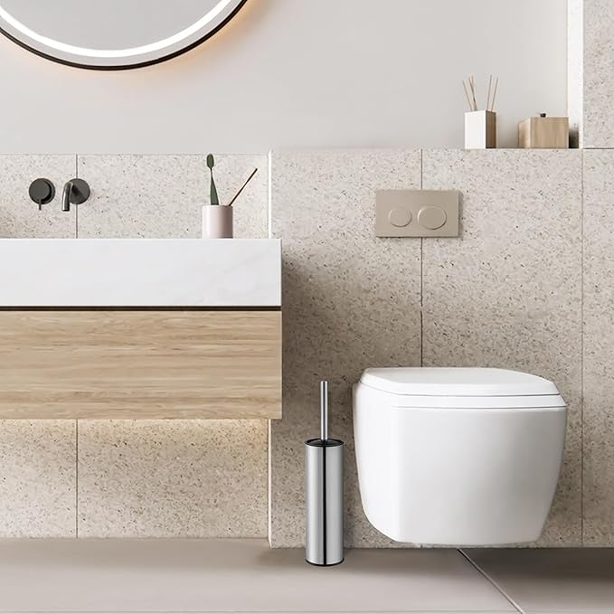BGL Chrome Toilet Brush and Holder, Stainless Steel Toilet Brushes - Image 7