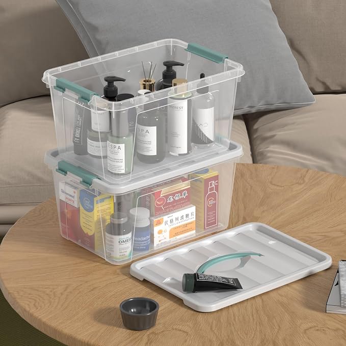 Zopnny 14 Quart Plastic Lidded Storage Bin - Image 6