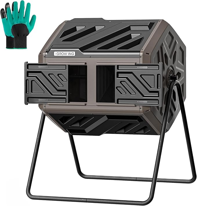 THEGROW'ING Updated 43 Gallon Compost Bin Outdoor, Fast Assemble Tumbling by THEGROWING