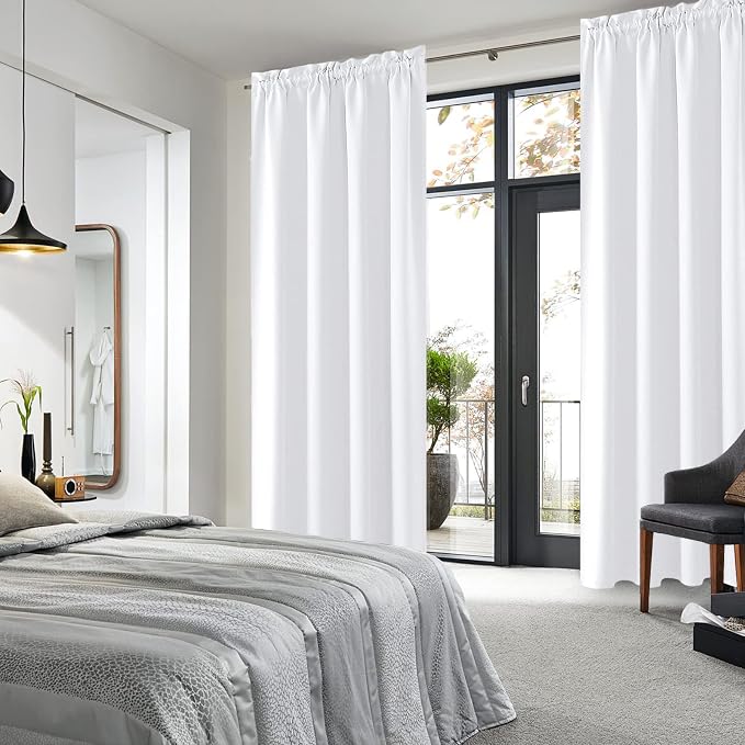 DWCN White Curtains for Living Room Thermal Insulated, 50% Light Blocking - Image 3