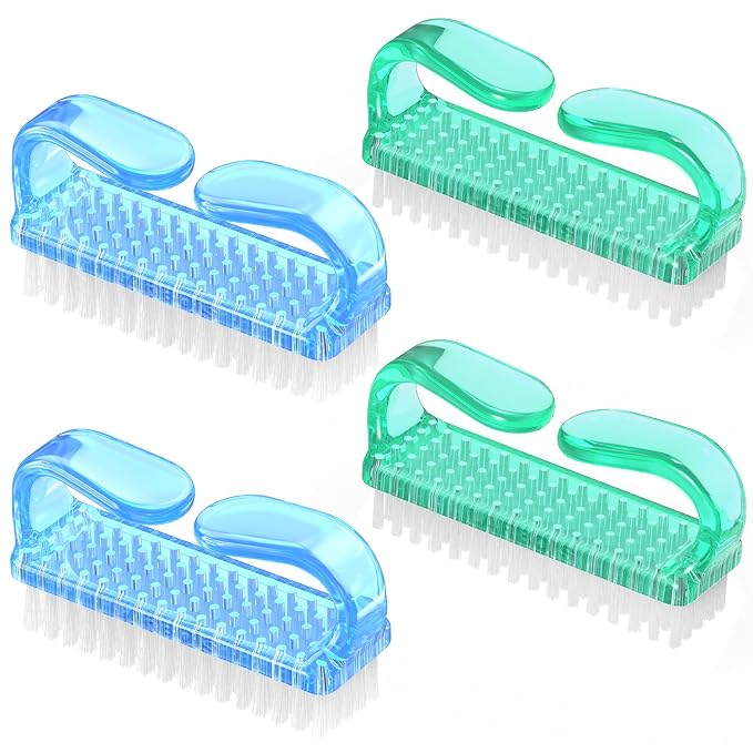 Handle Grip Nail Brush, Hand Fingernail Brush Cleaner Scrubbing Kit Pedicure by Larbois
