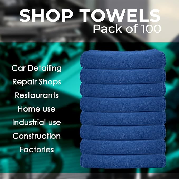 Avalon Towels Cotton Shop Rags – Size 12x14 Inches Cleaning Rags – Absorbent - Image 7