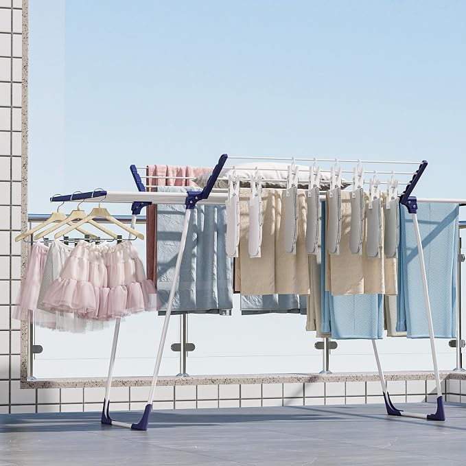 APEXCHASER Clothes Drying Rack, Foldable Gullwing Laundry Rack - Image 9